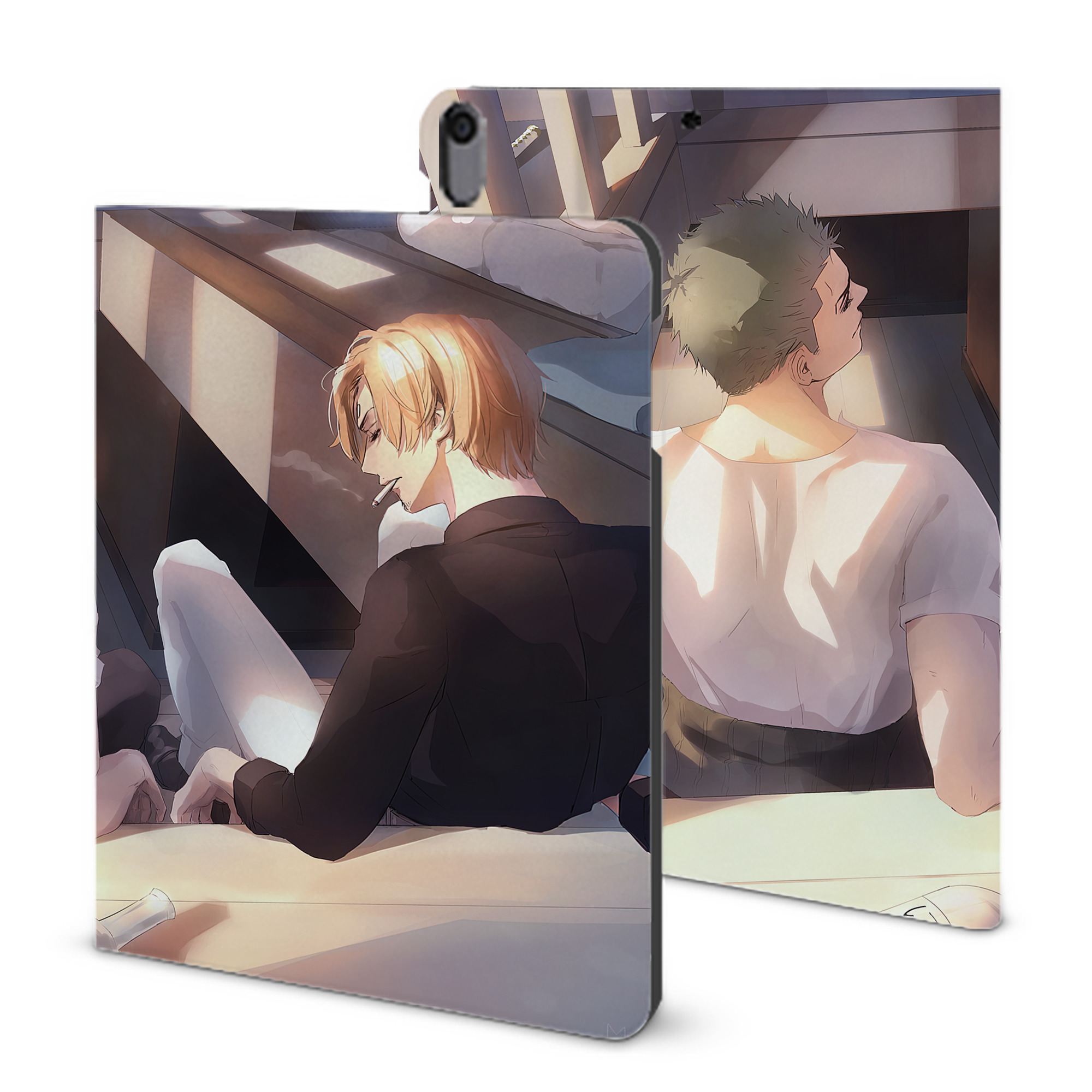 ワンピース ONE PIECE IPad ケース ブック型 PUレザー TPU 耐衝撃 軽量 薄型 ペン収納なし 全面保護 IPad 各モデル対応
